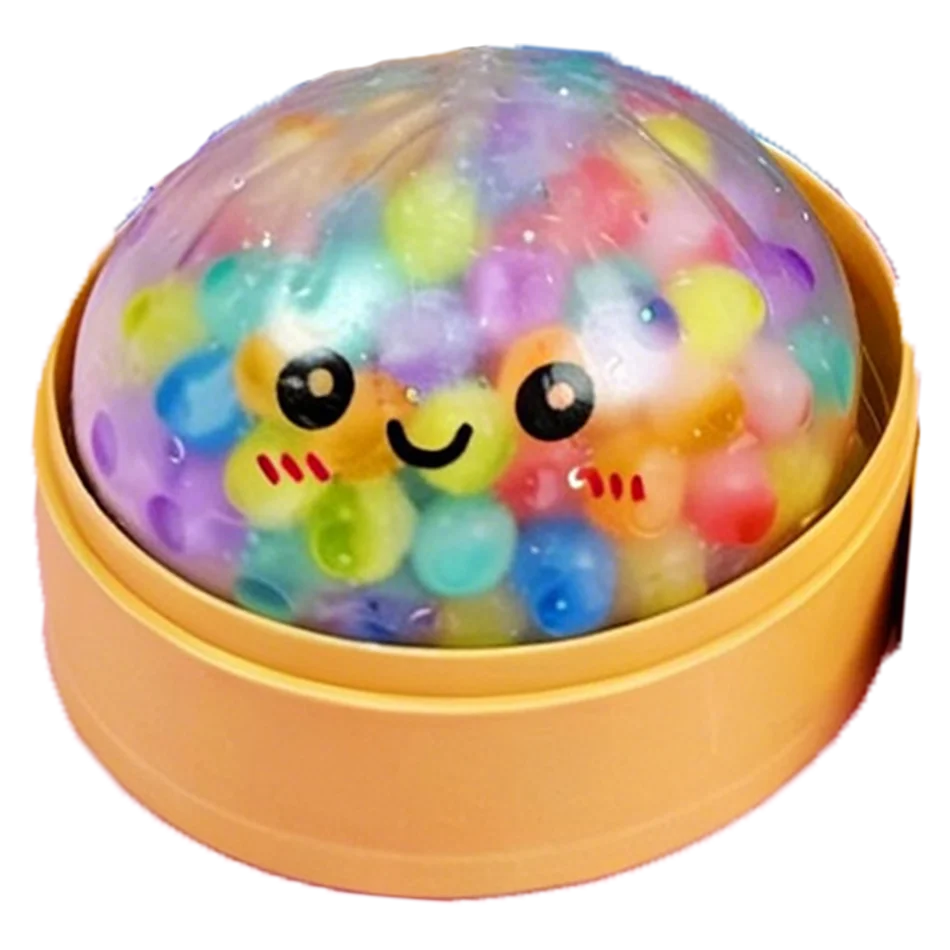 Mini Dumpling Squishy With Steamer – Crystal Soft Stress Relief Toy 1pcs