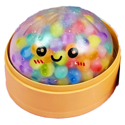 Mini Dumpling Squishy With Steamer – Crystal Soft Stress Relief Toy 1pcs