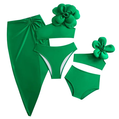 Mother & Daughter Matching Cover Up Skirt (Mommy & Me) Green