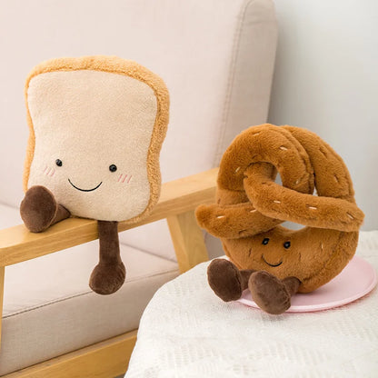 Cute Plush Croissant Toast Bread Stuffed Toy - 16-28cm