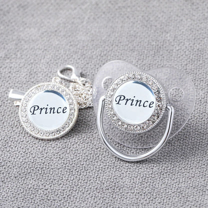 Baby Rhinestone Silver Luxury Pacifier Dummy Clips B1