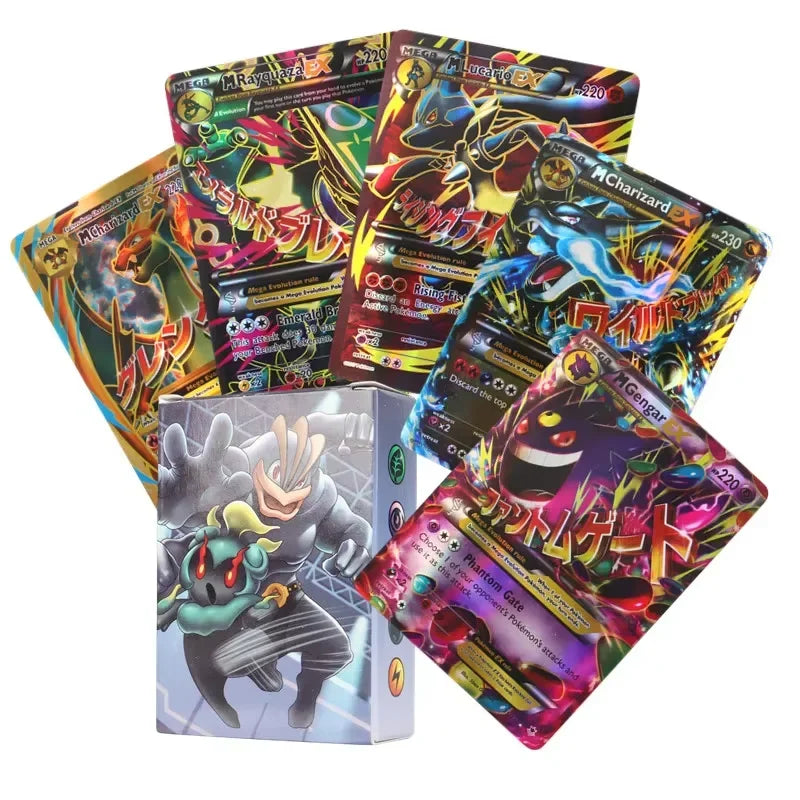 60-100Pcs English Pokemon Cards GX Tag Team 1996 Vmax EX V Mega Vstar Trainer Shining Game Battle Carte Trading Collection Cards 60Pcs Mega