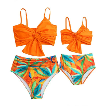 Mother & Daughter Matching Swimsuits (Mommy & Me) Orange