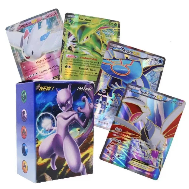 60-100Pcs English Pokemon Cards GX Tag Team 1996 Vmax EX V Mega Vstar Trainer Shining Game Battle Carte Trading Collection Cards 100Pcs60EX20GX20Mega