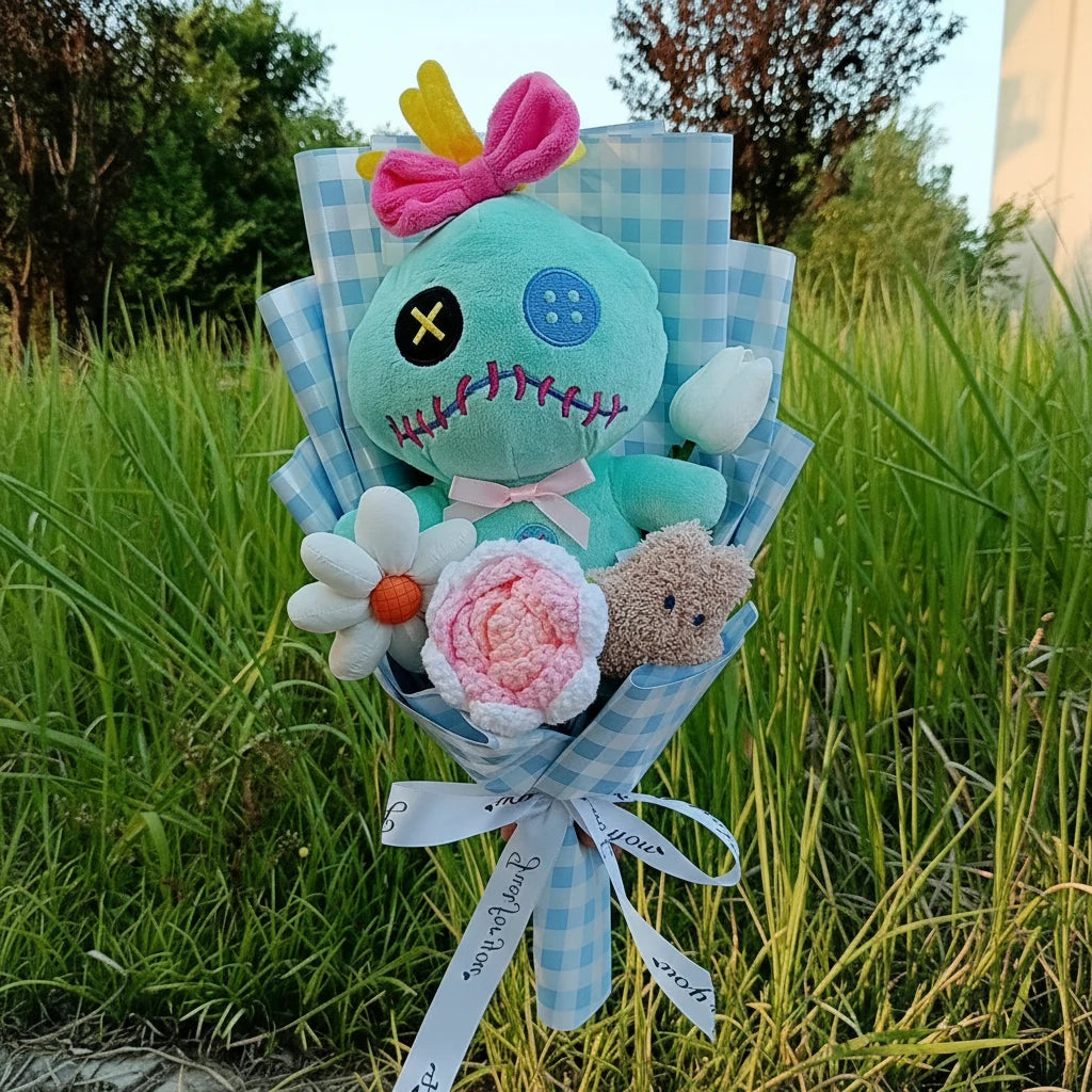 Lilo & Stitch Plush Flower Model Bouquet | Soft Plush Rose Bouquet - Valentines Gift Multi 6