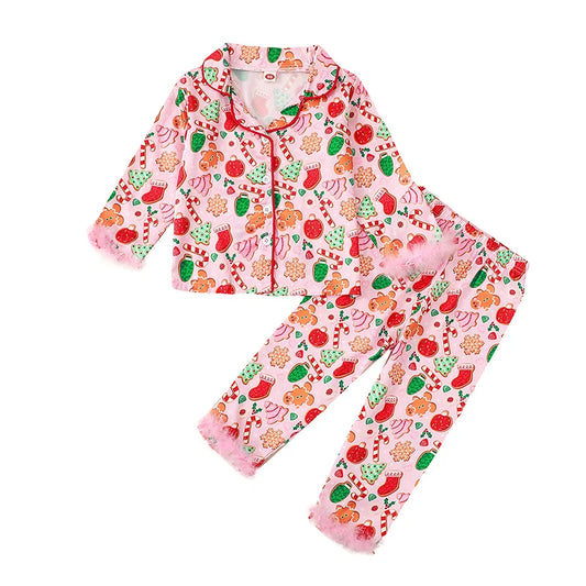 Girls Pink Christmas Print Pyjamas (Age 18M-5YRS) Pink