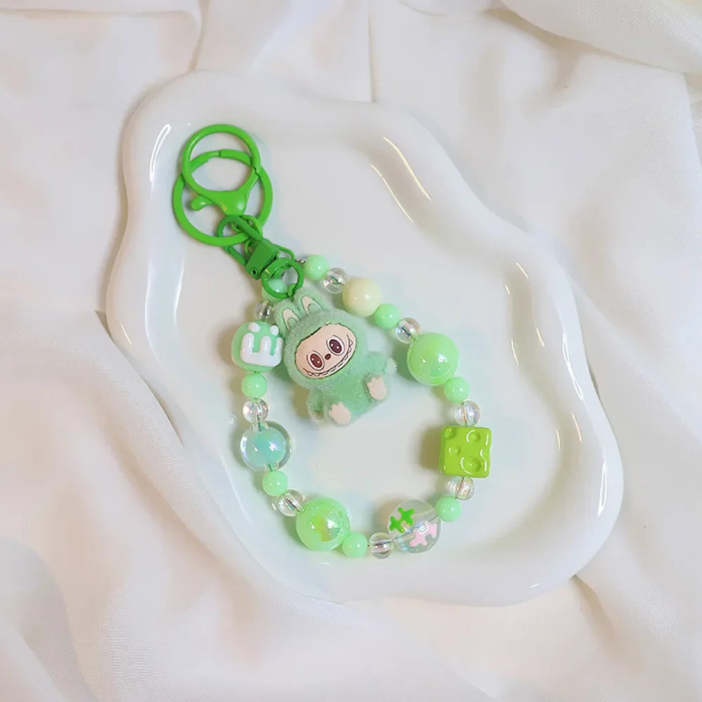 Labubu Doll Keychain Beaded Backpack Pendant