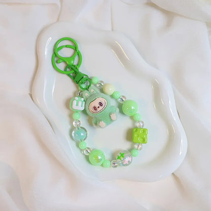 Labubu Doll Keychain Beaded Backpack Pendant