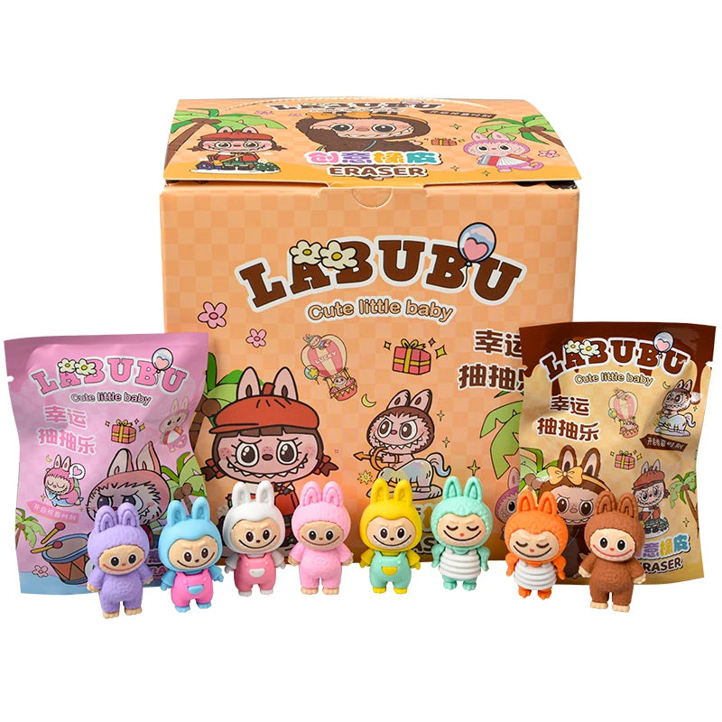 Blind Box Figures - Labubu & Pokémon Erasers- 32 Pack