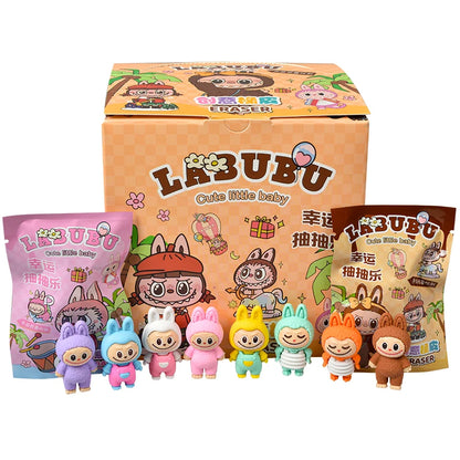 Blind Box Figures - Labubu & Pokémon Erasers- 32 Pack