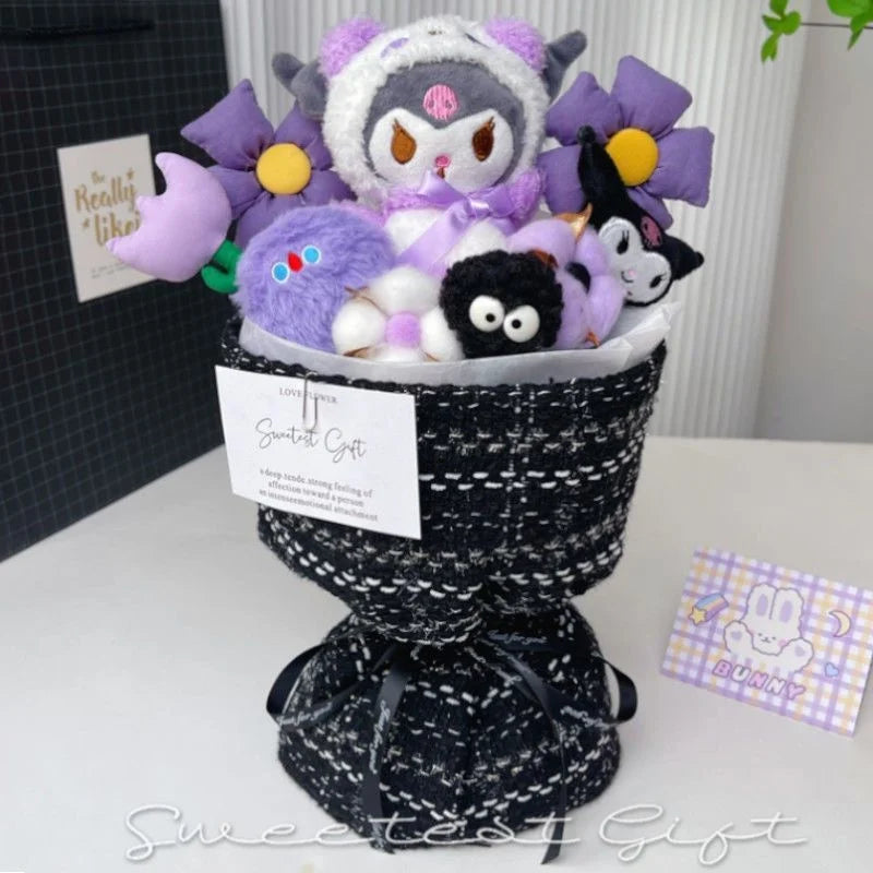 Sanrio Plush Flower Bouquet | Cute Cartoon Plush Dolls • Everlasting Plush Flowers