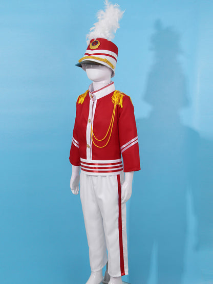 Boys/Girls Nutcracker Drum and Trumpet Team Costume (Age 4-12YRS)