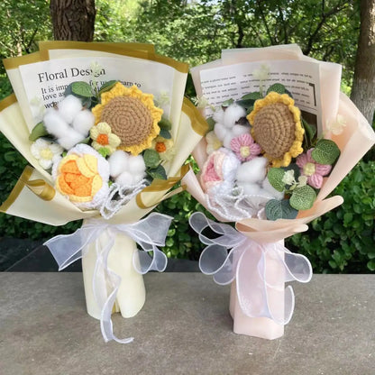 Plush Crochet Gift Flower Bouquet Tulip