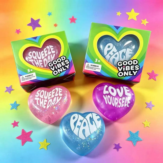 NeeDoh Good Vibes Only Heart – Super Solid Squish Sensory Stress Relief Toy
