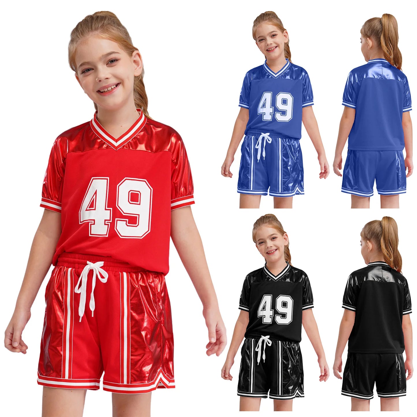 Girls/Boys Sports Shorts & T-shirt Sets (Age 6-16YRS)