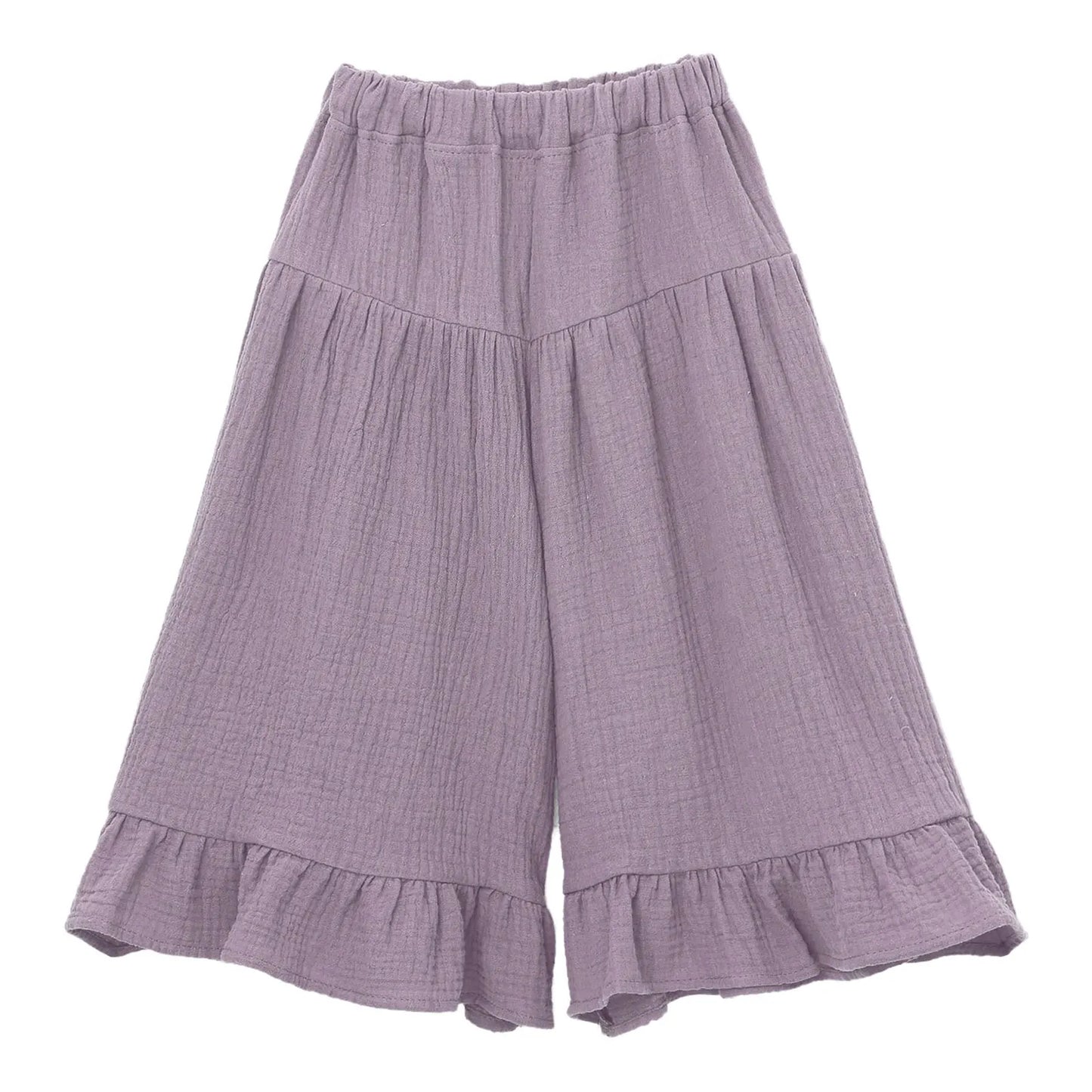 Girls Wide Leg Ruffled Trousers (Age 6M-8YRS)