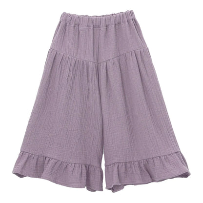 Girls Wide Leg Ruffled Trousers (Age 6M-8YRS)