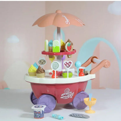 Children's Mini Candy Ice Cream Cart with Lighting Music Toy