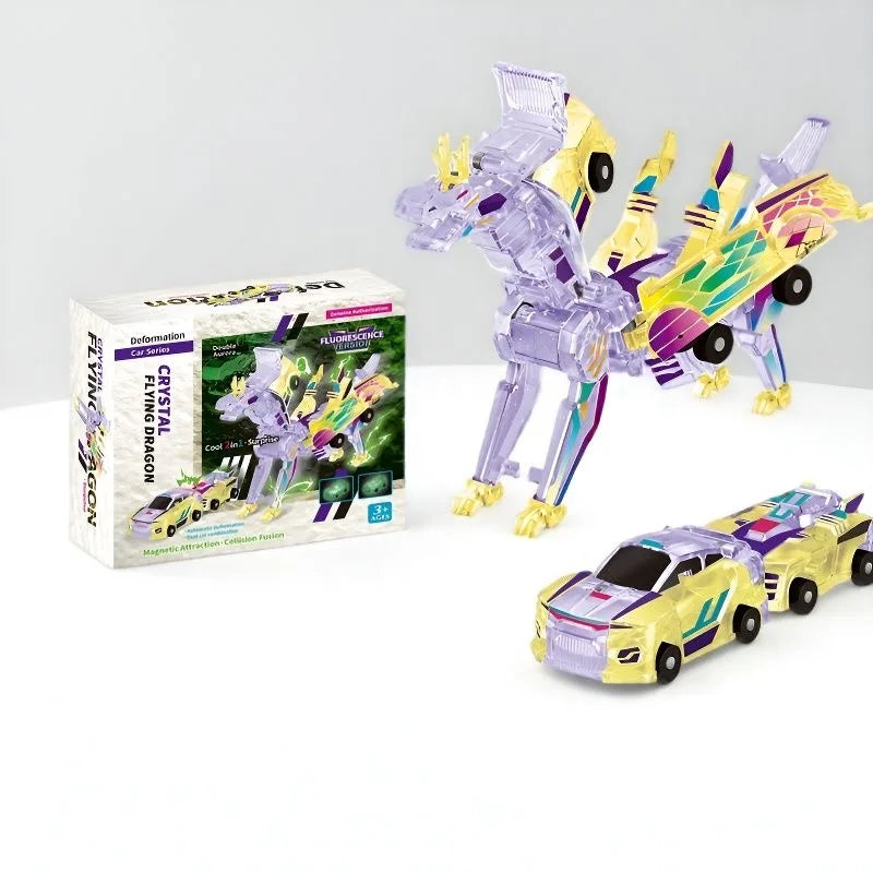 Unicorn Transformer Magic Car Toy – 2-in-1 Magnetic Collision Vehicle | DIY Transforming Robot