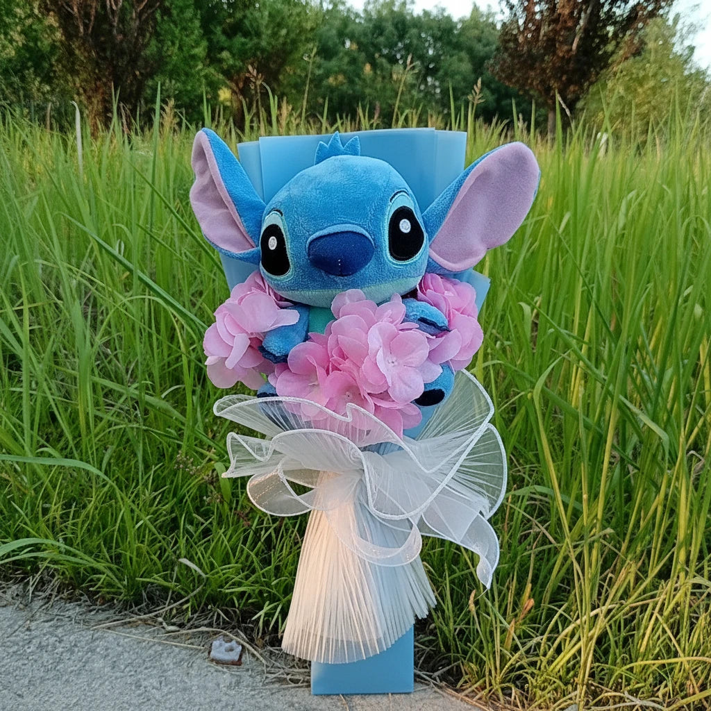 Lilo & Stitch Plush Flower Model Bouquet | Soft Plush Rose Bouquet - Valentines Gift Multi 5