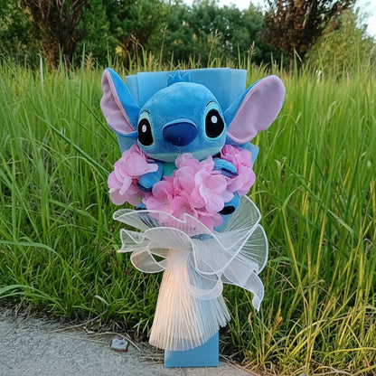 Lilo & Stitch Plush Flower Model Bouquet | Soft Plush Rose Bouquet - Valentines Gift Multi 5