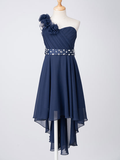 Girls One Shoulder Asymmetrical Hem Dress (Age 6-16 YRS)