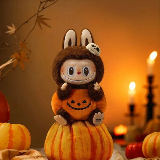 Labubu Happy Halloween Party Series-Sitting Pumpkin Vinyl Plush Pendant Orange
