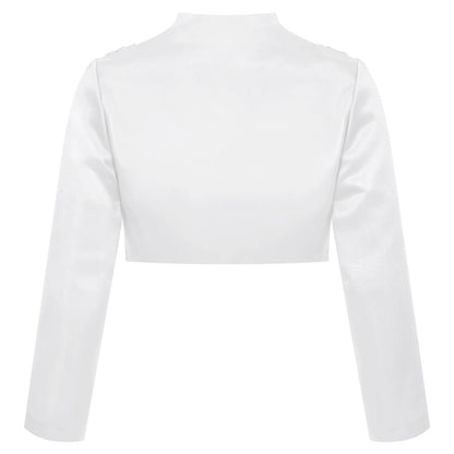 Kids Girls Long Sleeve Satin Shrug Jacket (Age 4-14 YRS)