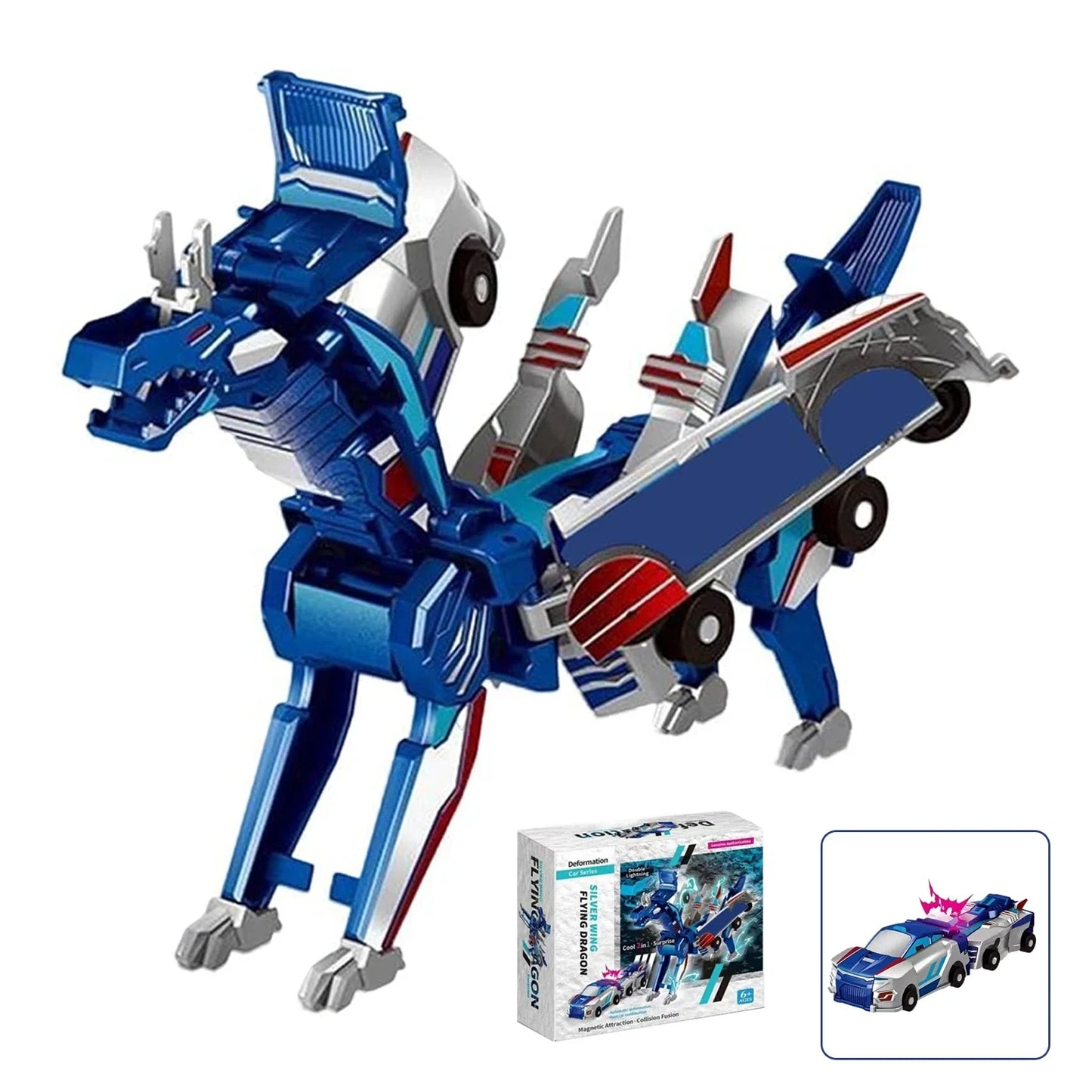 Unicorn Transformer Magic Car Toy – 2-in-1 Magnetic Collision Vehicle | DIY Transforming Robot Multicolor A
