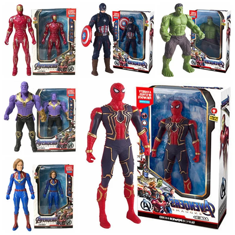 Avengers Superhero Action Figure – Spider‑Man / Iron Man / Hulk / Captain America | Movable Joints • Luminous Hand • Collectible Toy