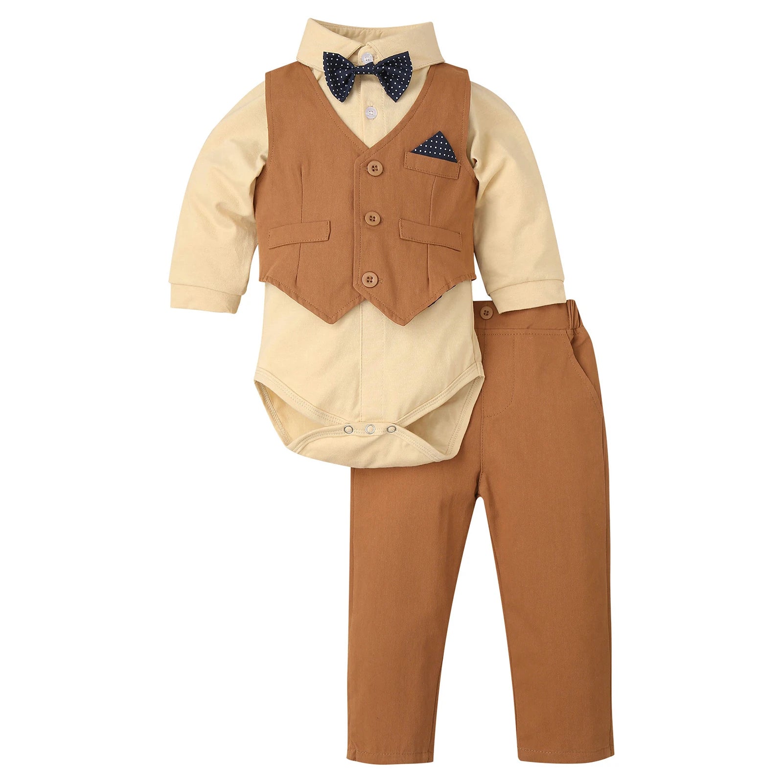 Baby Boys Formal Suit Set (Age Newborn-24M) Khaki