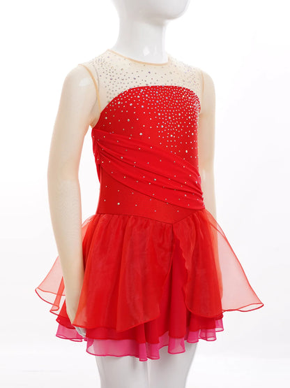 Girls Ballet Dance Rhinestone Long Sleeve Gymnastics Leotard (Age 6-16 YRS)
