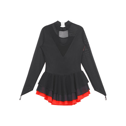 Girls Rhinestone Figure Skating Leotard Dress (Age 6-16 YRS)
