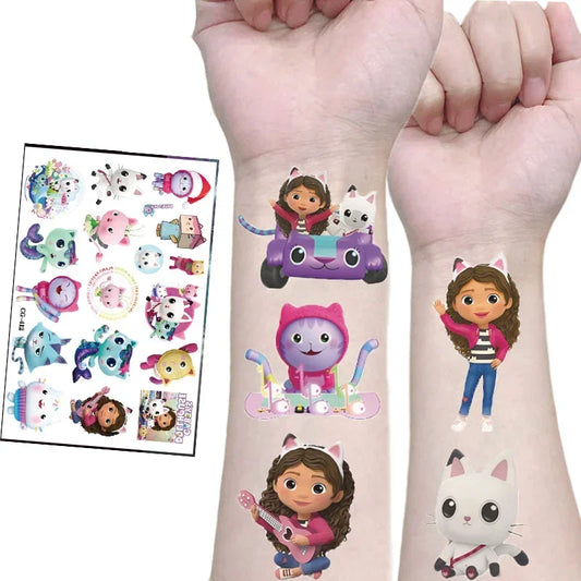 3 Pack Gabby Dollhouse Waterproof Temporary Tattoos