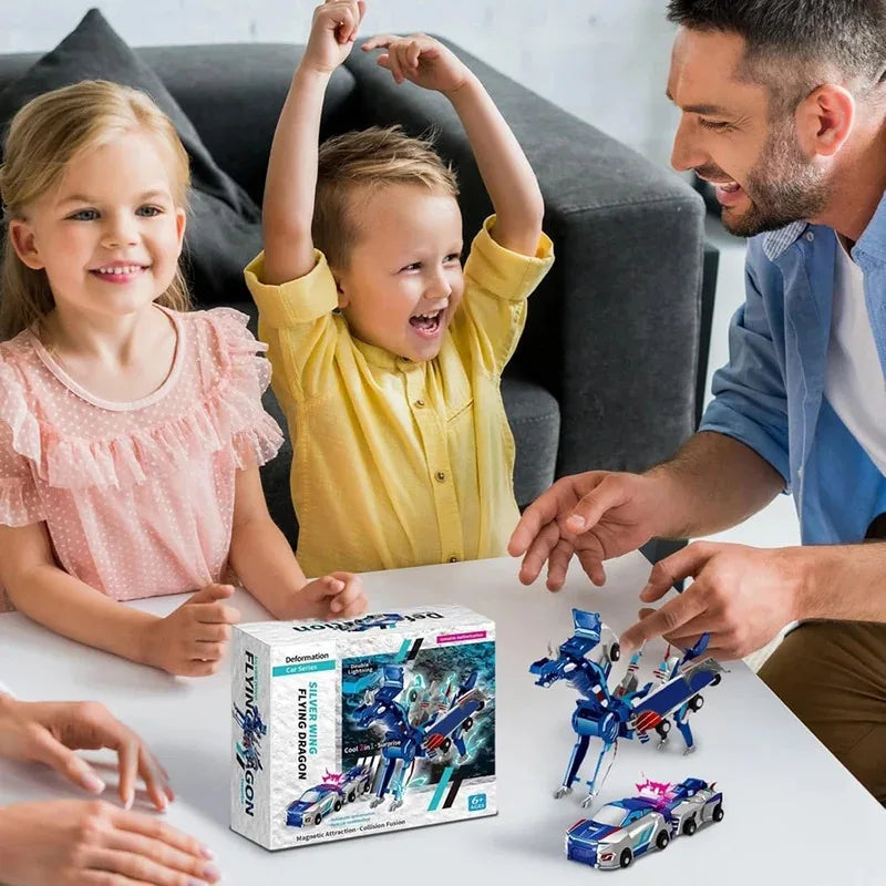 Unicorn Transformer Magic Car Toy – 2-in-1 Magnetic Collision Vehicle | DIY Transforming Robot