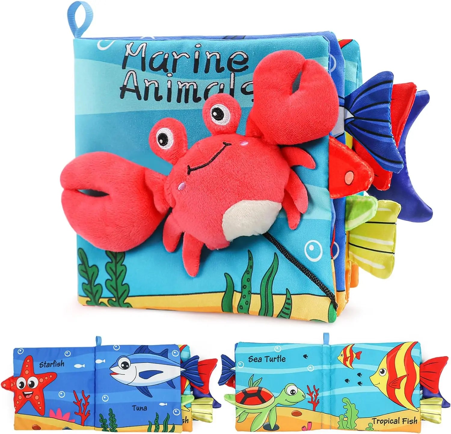 Soft Baby Book Crinkle Cloth Book Marine Animal Crab