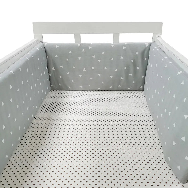 Baby Bumper Washable Crib Protector Gray