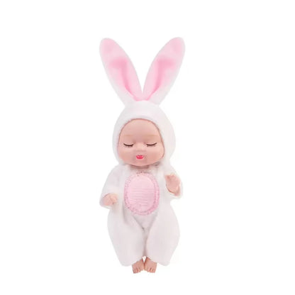 Mini Reborn Doll Kit – 6-Piece Sleeping Baby Princess Set with Clothes & Accessories Multicolor A