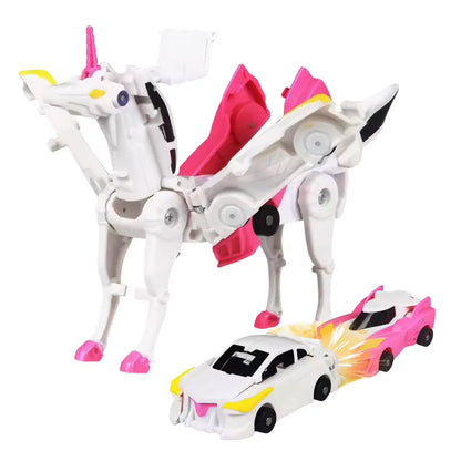 Unicorn Transformer Magic Car Toy – 2-in-1 Magnetic Collision Vehicle | DIY Transforming Robot Multicolor F