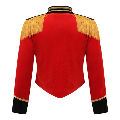 Kids Circus Ringmaster Costume Long Sleeve Fringe Tassel Jacket (Age 6-14YRS)