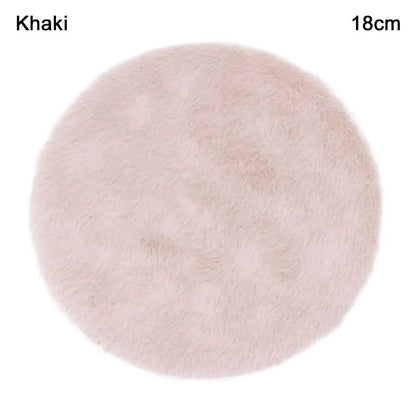 Mini Plush Carpet 1: 12 Dollhouse Prop 12-18cm Khaki