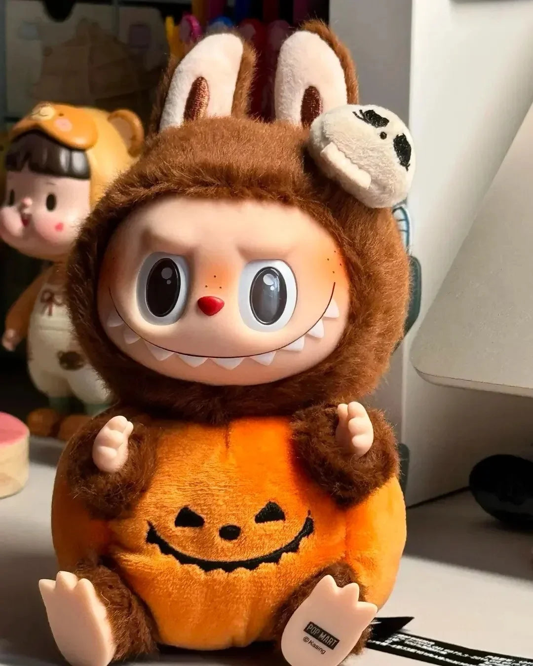 Labubu Happy Halloween Party Series-Sitting Pumpkin Vinyl Plush Pendant
