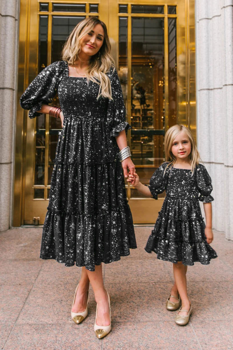 Mother & Daughter Matching Dress (Mommy & Me) Black