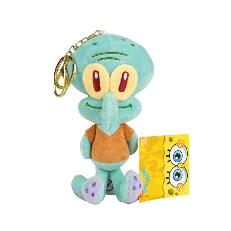 Plush SpongeBob Patrick Star Gary Squidward Tentacles Stuffed Keychain Pendant - 12cm