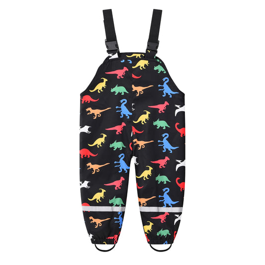 Toddler Rain Adjustable Printed Waterproof Trousers Overalls (Age 18M-6YRS)