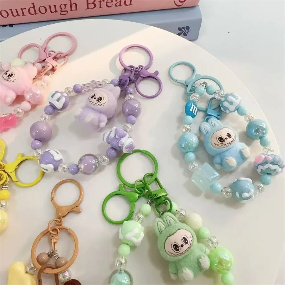 Labubu Doll Keychain Beaded Backpack Pendant
