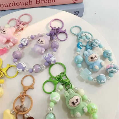 Labubu Doll Keychain Beaded Backpack Pendant