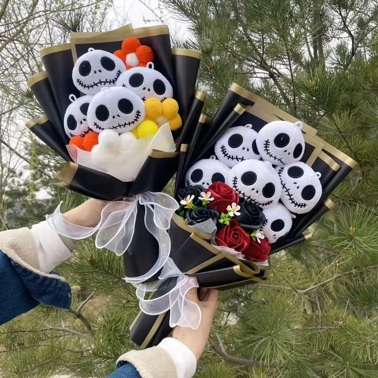 Jack Skellington Plush Flower Gift Bouquet – 40cm | Nightmare Before Christmas Stuffed Toy Arrangement