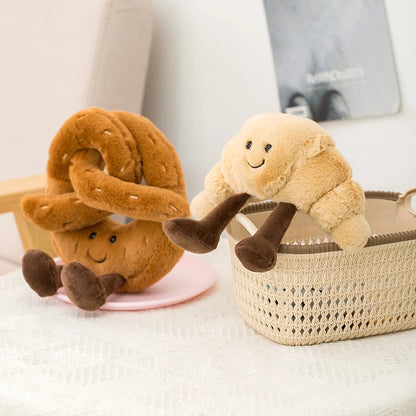 Cute Plush Croissant Toast Bread Stuffed Toy - 16-28cm