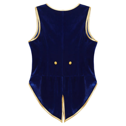 Boys Medieval Renaissance Tailcoat Vest Costume (Age 6-16YRS)